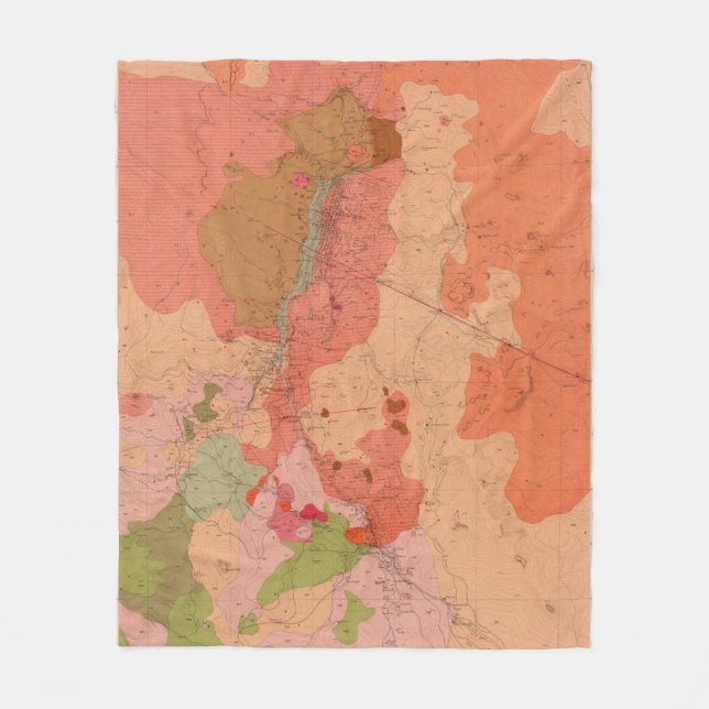 Geological Map of the Washoe District Fleece Blanket (Front)