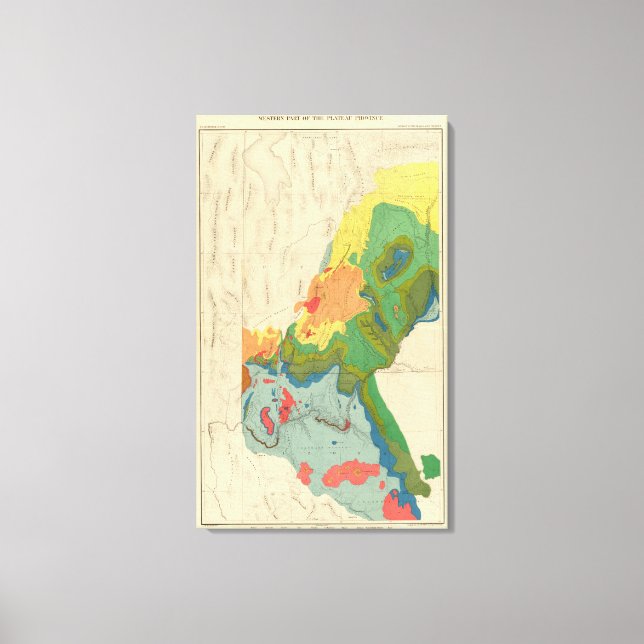 Geological Map Of The Western Part Canvas Print (Front)