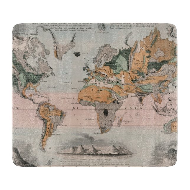 Geological Map of the World Cutting Board (Front)