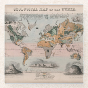 Geological Map of the World Glass Coaster