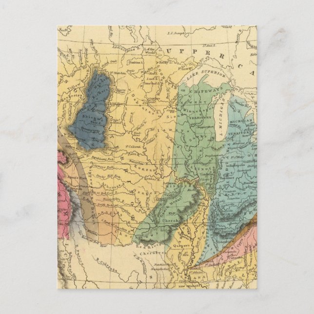 Geological map of United States Postcard (Front)