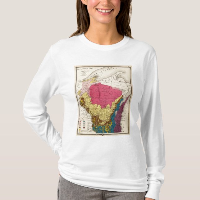 Geological map of Wisconsin T-Shirt (Front)