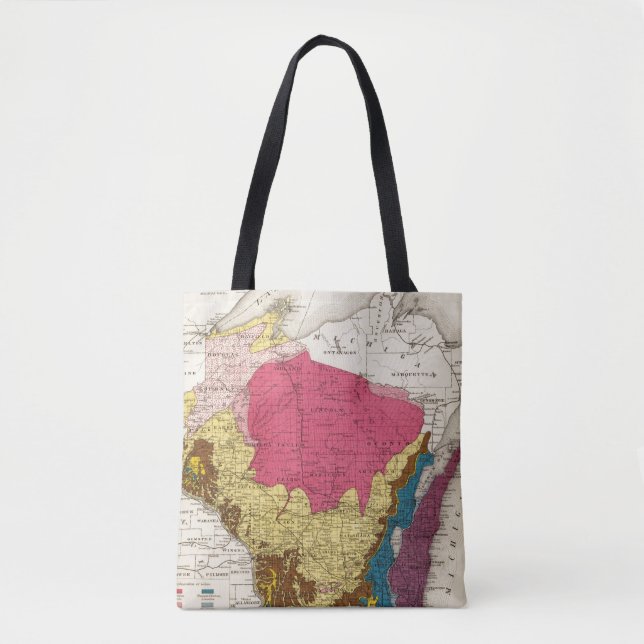 Geological map of Wisconsin Tote Bag (Front)