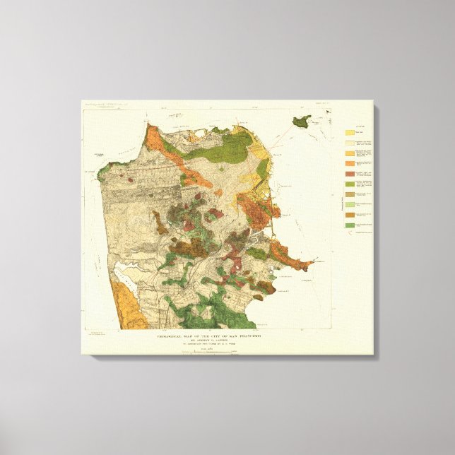 Geological map San Francisco Canvas Print (Front)