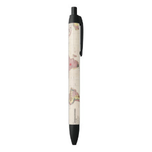 Geological structure of globe black ink pen