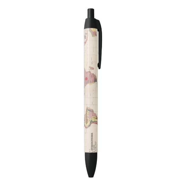 Geological structure of globe black ink pen (Bottom (Vertical))