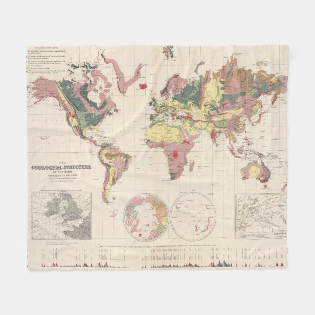 Geological structure of globe fleece blanket (Front (Horizontal))