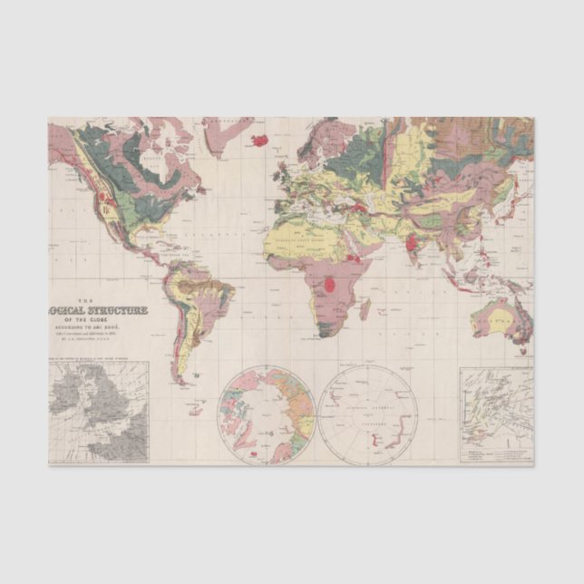 Geological structure of globe tissue paper (Front)