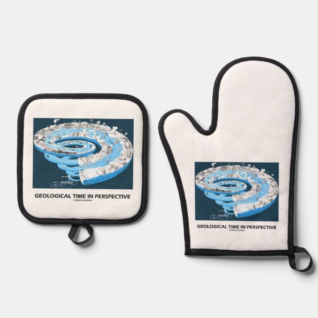 Geological Time In Perspective (Earth's History) Oven Mitt & Pot Holder Set (Front)