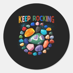 Geologist Colourful Rock Collector Earth Scientist Classic Round Sticker