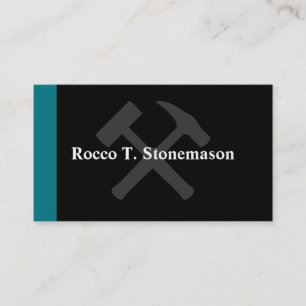 Geologist Crossed Rock Hammer Shield Business Card