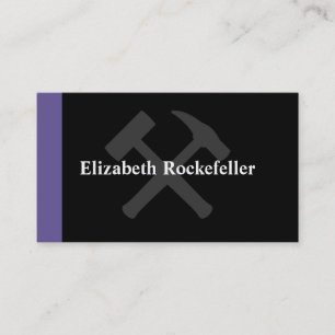 Geologist Crossed Rock Hammer Shield Business Card