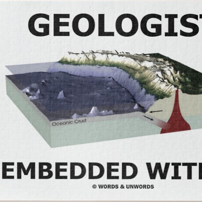 Geologist Embedded Within (Subduction Zone) Jigsaw Puzzle (Jigsaw puzzle featuring plate tectonics diagram along with the saying "Geologist Embedded Within")