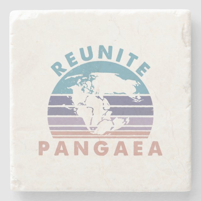 Geologist Gift  funny Geology Reunite Pangeae  Stone Coaster (Front)