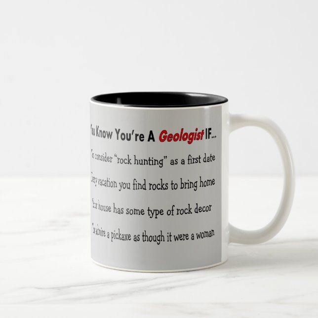 Geologist Gifts "You Know You're A Geologist IF.." Two-Tone Coffee Mug (Right)