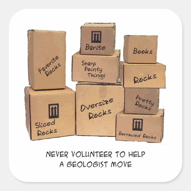 Geologist Moving Humour Sticker (Front)