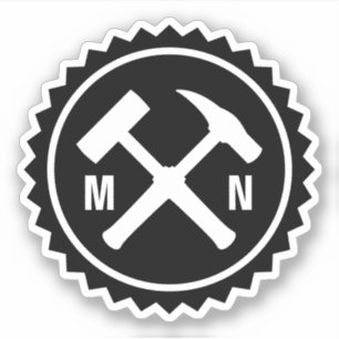 Geologist's Hammer Logo with your Initials on a