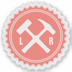 Geologist's Hammer Logo with your Initials on a