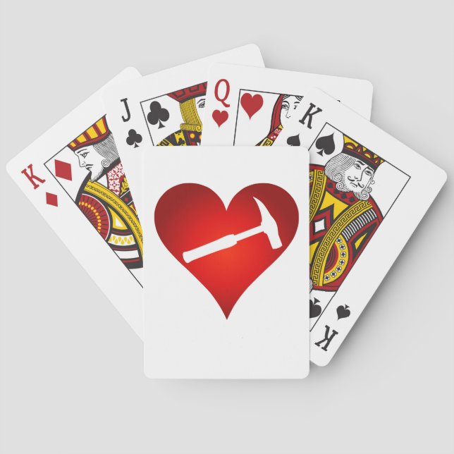 Geologist's Heart and Rock Hammer Playing Cards (Back)