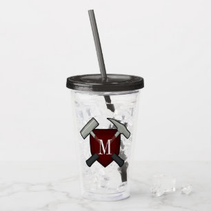 Geologist's Monogram with Rock Hammer Acrylic Tumbler