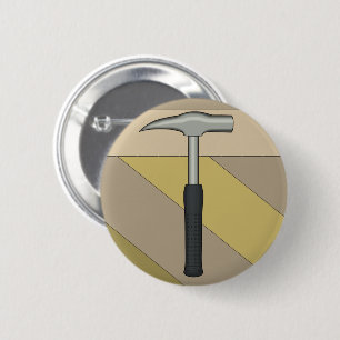 Geologist's Rock Hammer 6 Cm Round Badge