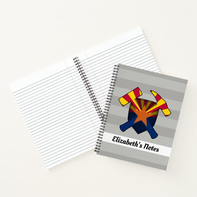 Geologist's Rock Hammer and Arizona Flag Logo Notebook (Inside)