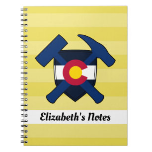 Geologist's Rock Hammer and Colorado Flag Logo Notebook
