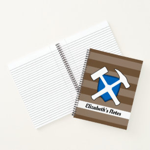 Geologist's Rock Hammer and Scottish Flag Logo Notebook