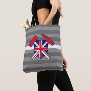 Geologist's Rock Hammer and Union Jack Logo Tote Bag