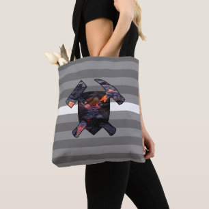 Geologist's Rock Hammer Logo w/ Volcanic Lava Flow Tote Bag