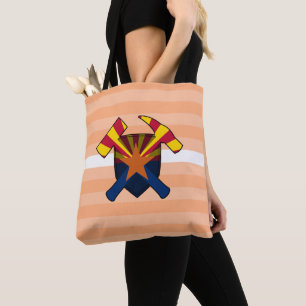Geologist's Rock Hammer Logo with Arizona Flag Tote Bag