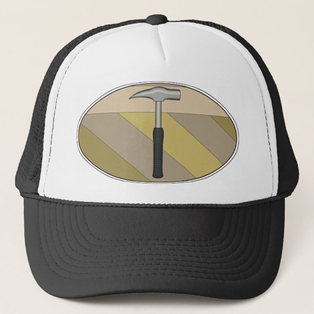 Geologist's Rock Hammer Print Trucker Hat (Front)