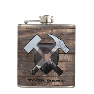 Geologist's Rock Hammer Shield- Half Dome Hip Flask