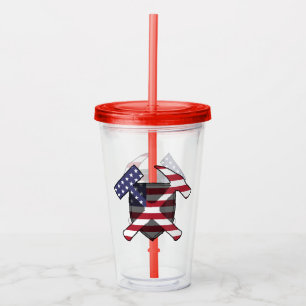 Geologist's Rock Hammer with American Flag Acrylic Tumbler