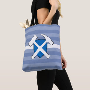 Geologist's Rock Hammer with Flag of Scotland Tote Bag