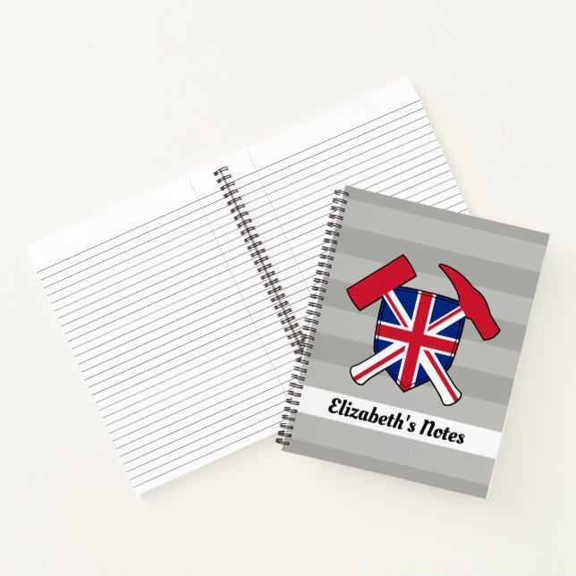 Geologist's Rock Hammer with Union Jack Logo Notebook (Inside)