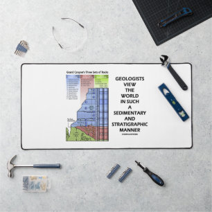 Geologists View World Sedimentary Stratigraphic Desk Mat