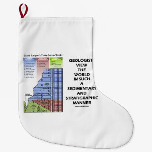 Geologists View World Sedimentary Stratigraphic Large Christmas Stocking