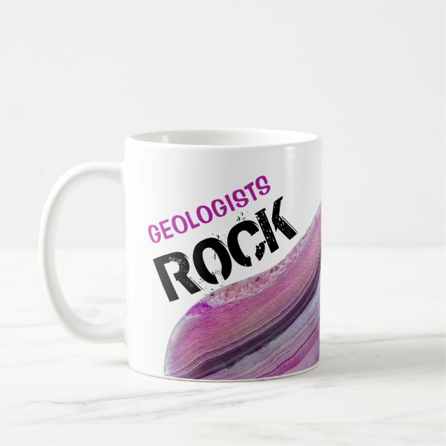 *~* GEOLOGSITS ROCK Lapidary Slab Agate Stone Coffee Mug (Left)