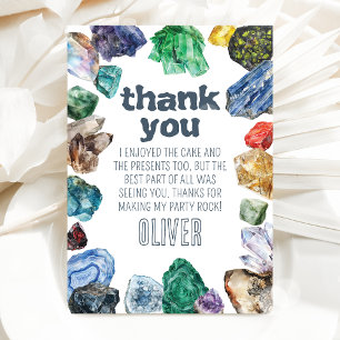 Geology Birthday Rocks Dig Party Thank You Card