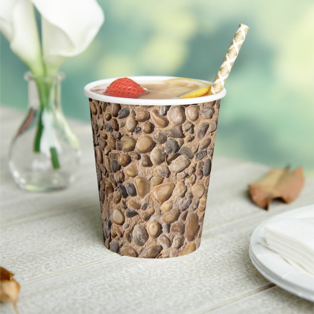 Geology Decorative Pebble Stones Photo Paper Cups (Insitu)