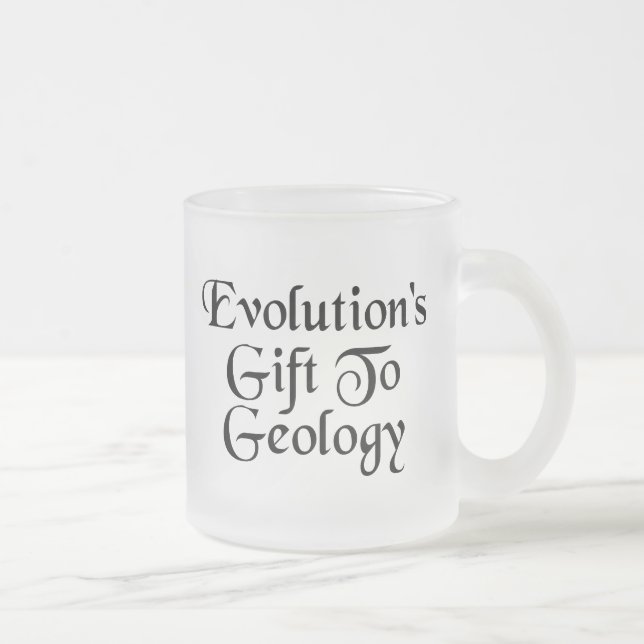 Geology Evolution Humour Frosted Glass Coffee Mug (Right)