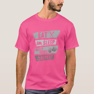Geology Funny Eat Sleep Collect Rocks Repeat Rock T-Shirt