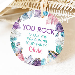 Geology Girl Birthday Dig Party Circle Favour Tags