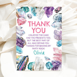 Geology Girl Birthday Rocks Dig Party Thank You Card