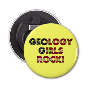 Geology Girls Rock! (USA Flag) Bottle Opener