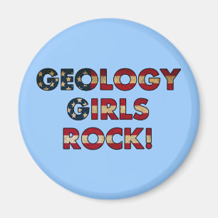 Geology Girls Rock! (USA Flag) Magnet