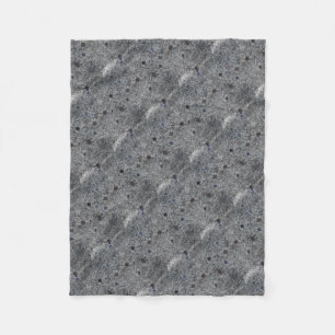 Geology Granite Grey with Blue Details Fleece Blanket