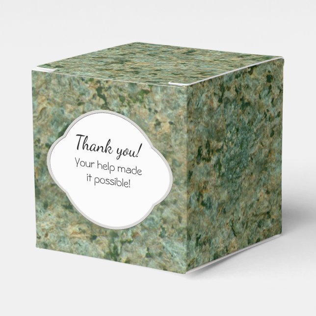 Geology Green Rock Texture Label with any Text Favour Box (Front Side)