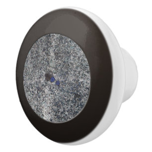 Geology Grey Granite Blue Details Ceramic Knob